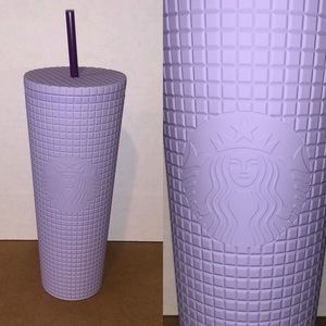 Lavender Grid Starbucks Tumbler